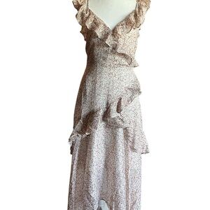 Floret Studios Asymmetrical Ruffle Dress in Cream Floral
NWOT